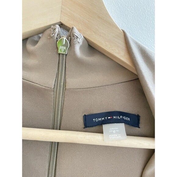 TOMMY HILFIGER Maxi Dress Khaki Brown 3/4 Sleeve V Neck Size 6 NWT No Belt - Picture 4 of 8